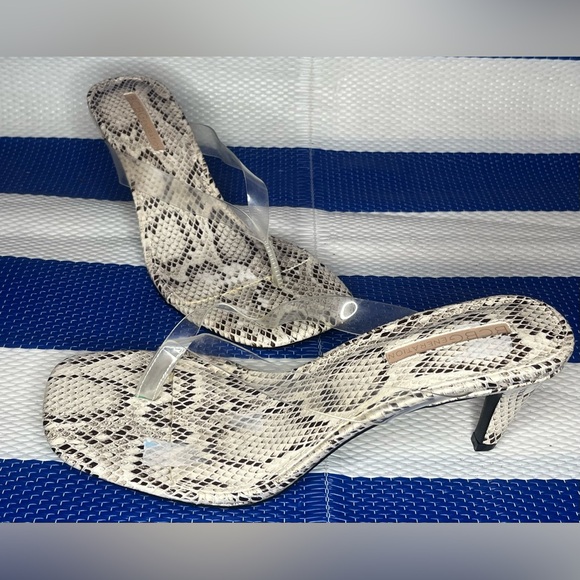 🎉✨ BCBGeneration Tabina Snakeskin-Embossed Faux Leather Sandals Women’s Size 9.5 - Picture 8 of 15